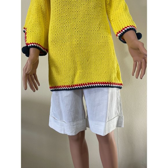 NWT Scoop NYC 100% Cotton Yellow Knit Tunic Sweater Size 4 - Picture 5 of 13